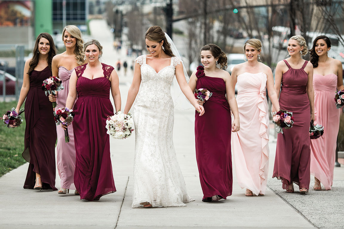 Sloan Walking with Bridesmaids