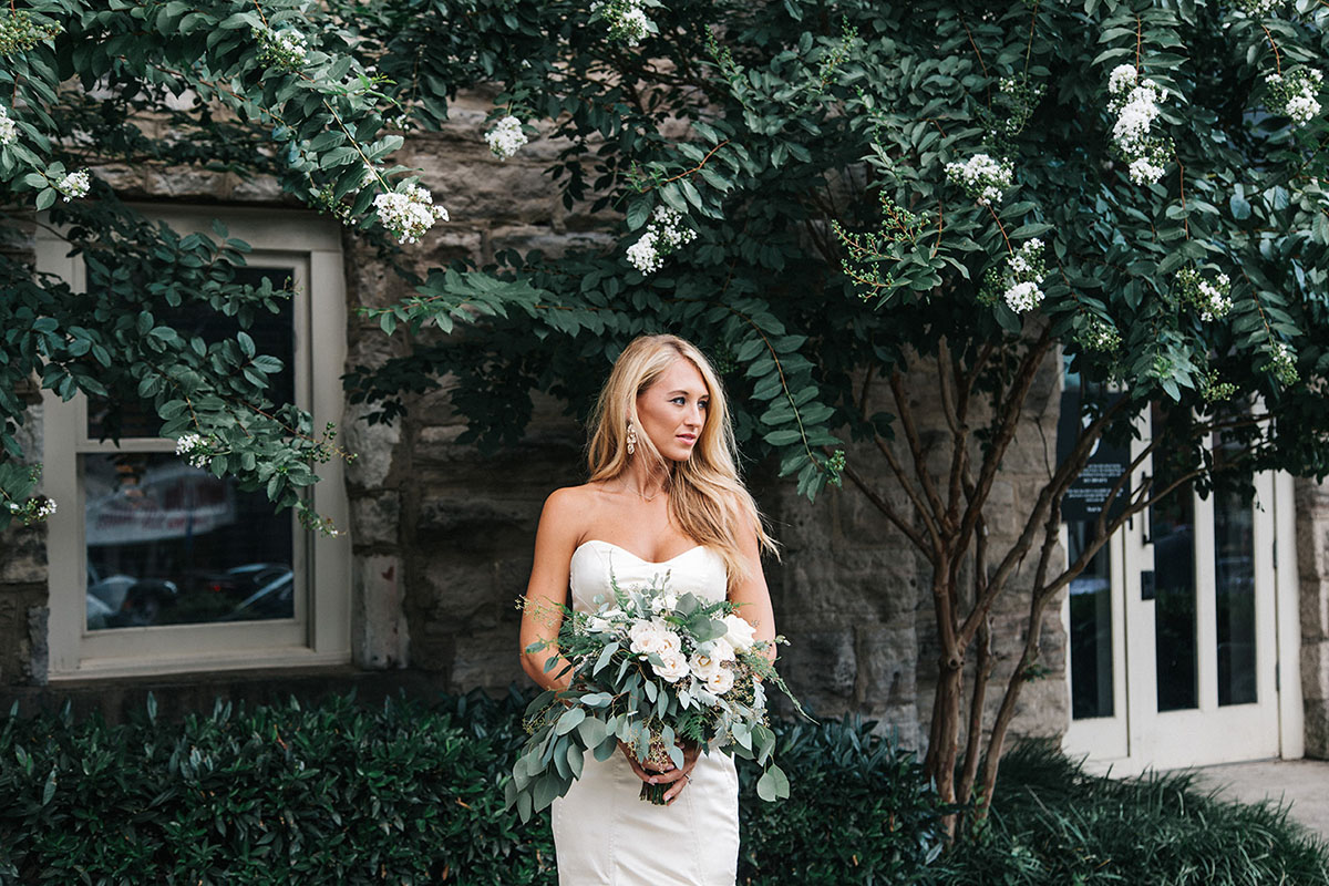 Haley Holding Summer Wedding Bouquet