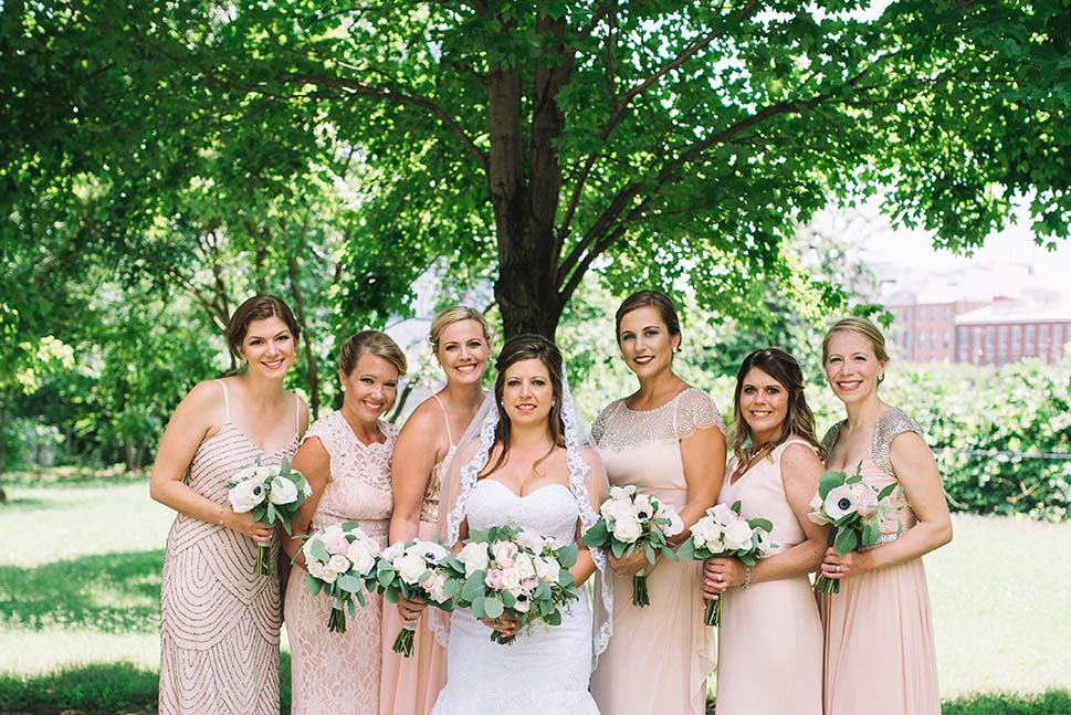 Tracey with Bridesmaids