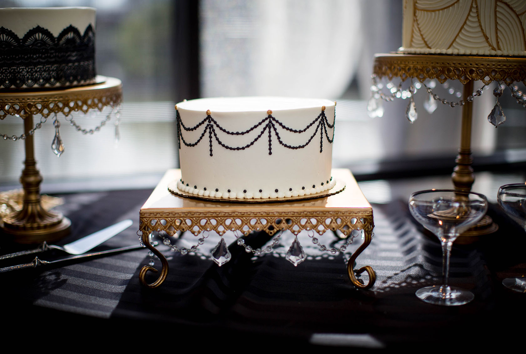 Old Hollywood Wedding Cake Dessert Table