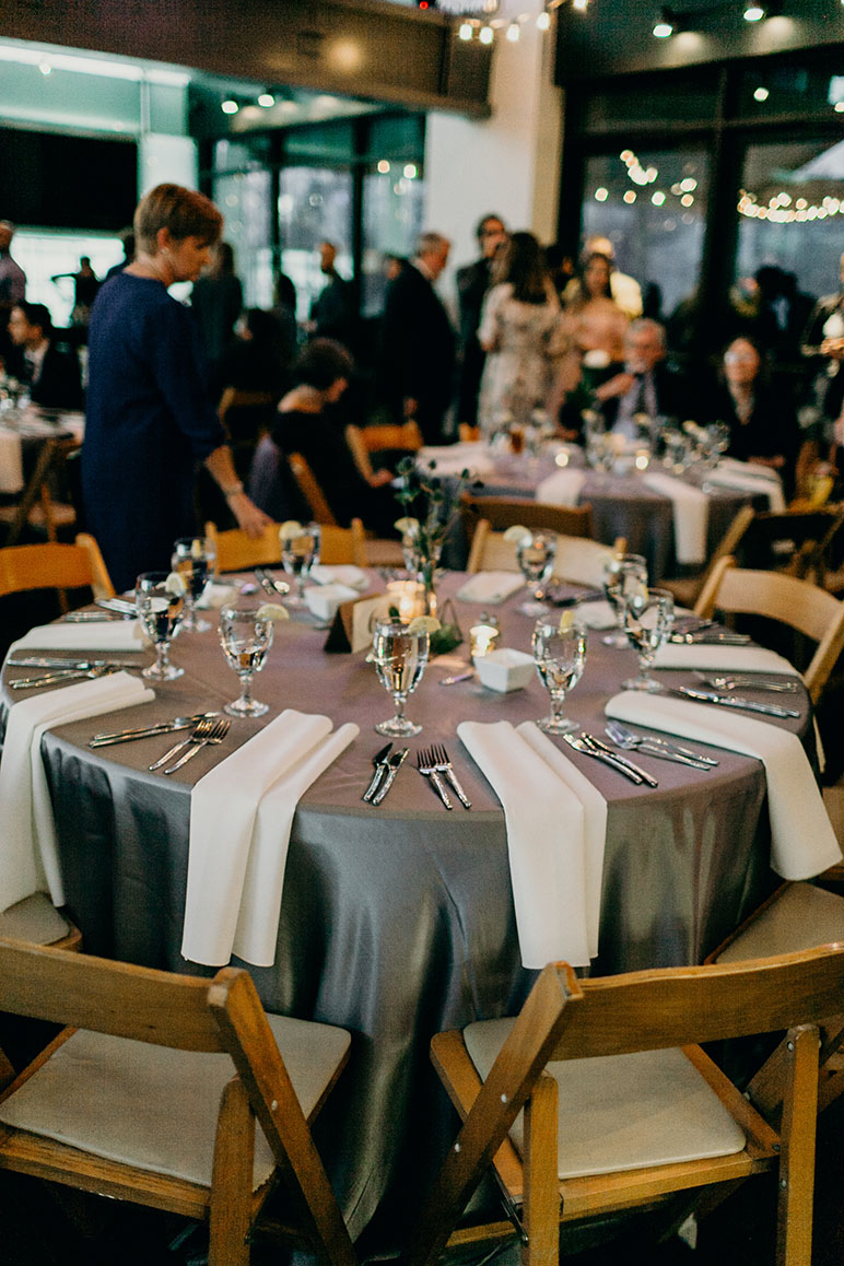 Minimal Boho Gray & Ivory Wedding Reception Tablescape