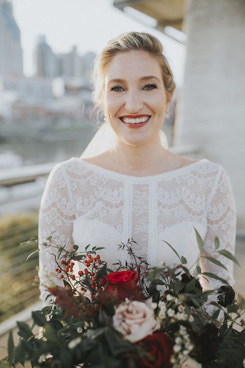 Natalee Holding Bouquet