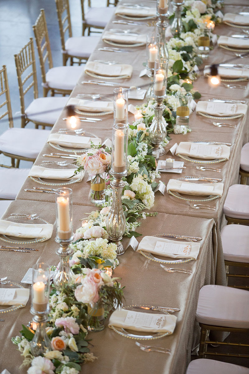 Lush Spring Wedding Reception Head Table