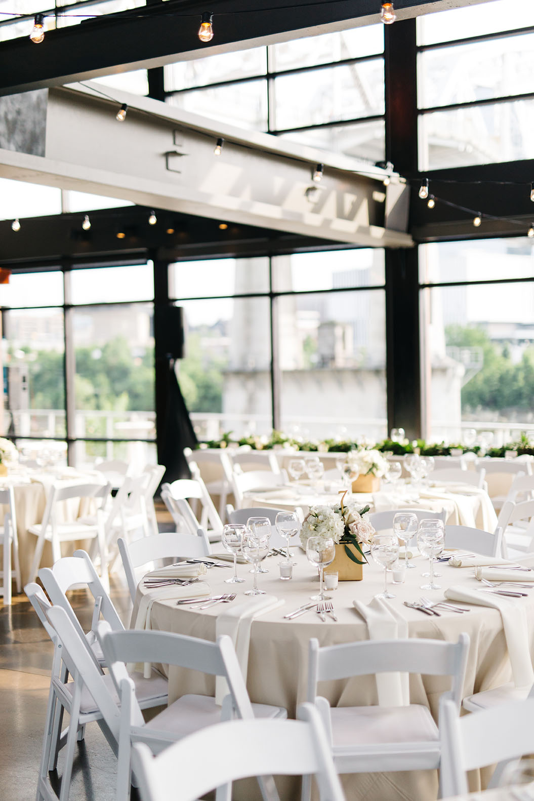 Ivory and White Neutral Wedding Reception
