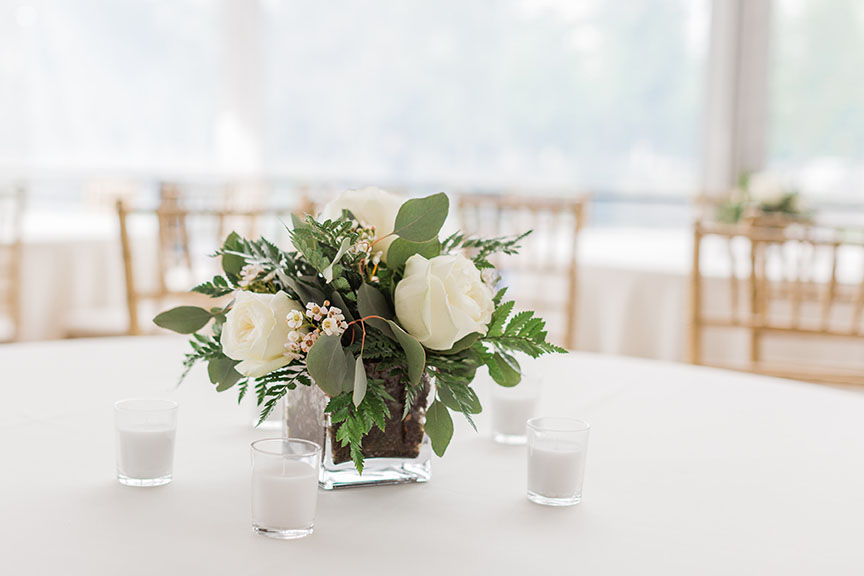 Small White and Greenery Floral Centerpiece