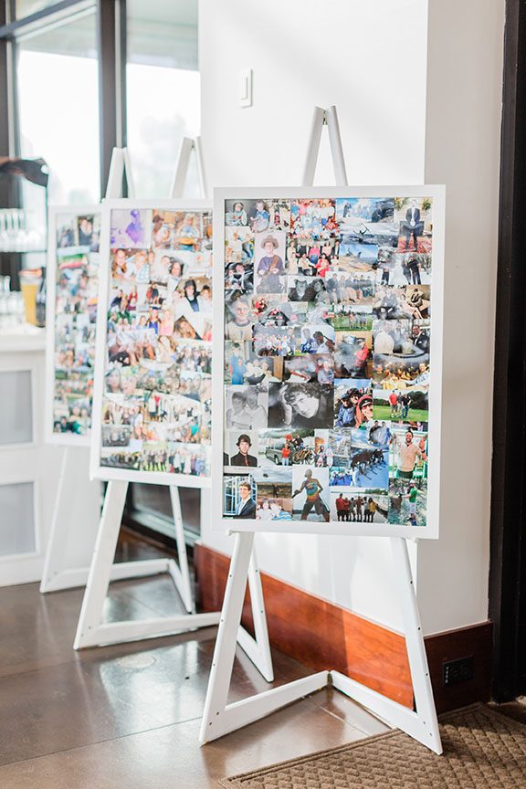 Modern White Wedding Photo Collage Boards