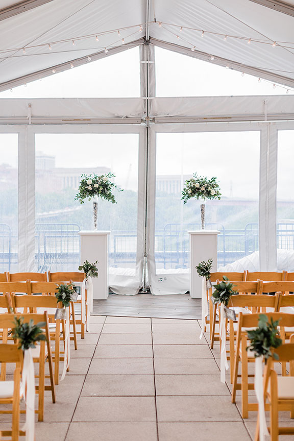 Stylish Spring Rooftop Wedding Ceremony