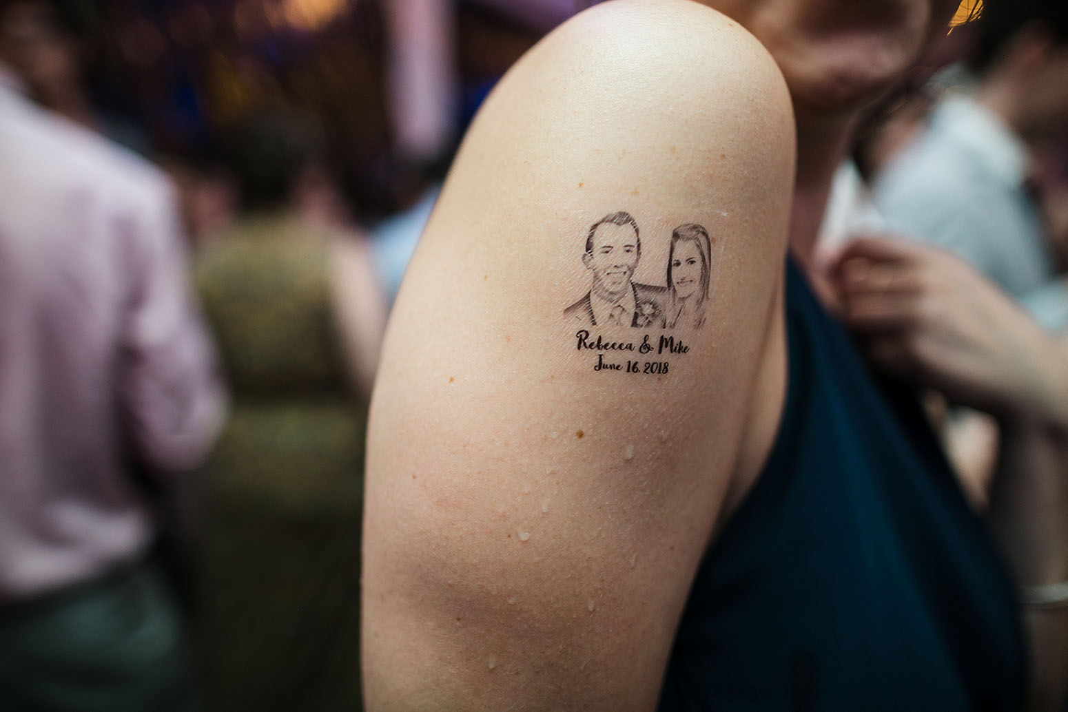 Wedding Day Temporary Tattoo on Arm