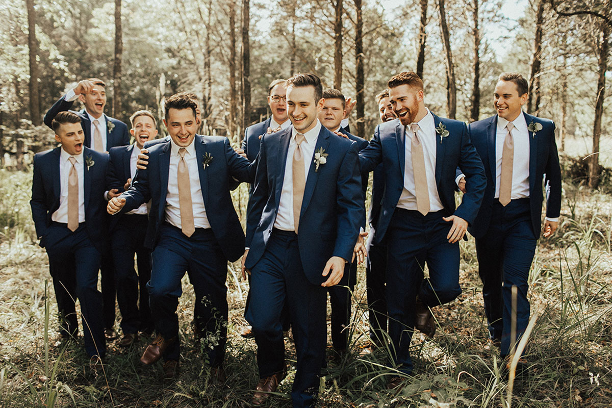 Drew Laughing with Groomsmen