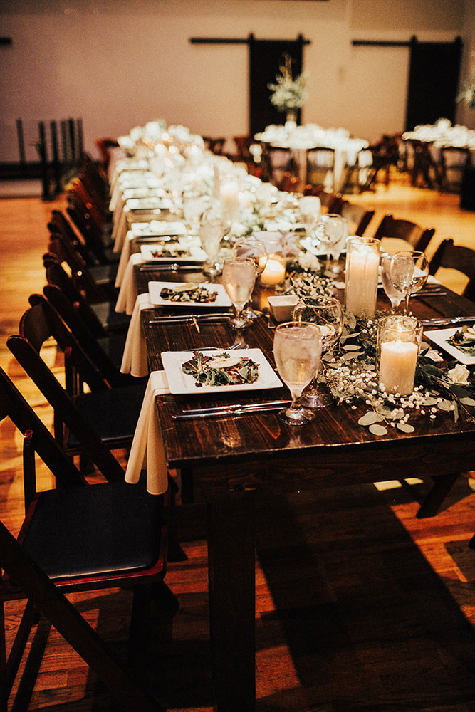 Wooden Head Table With Greenery