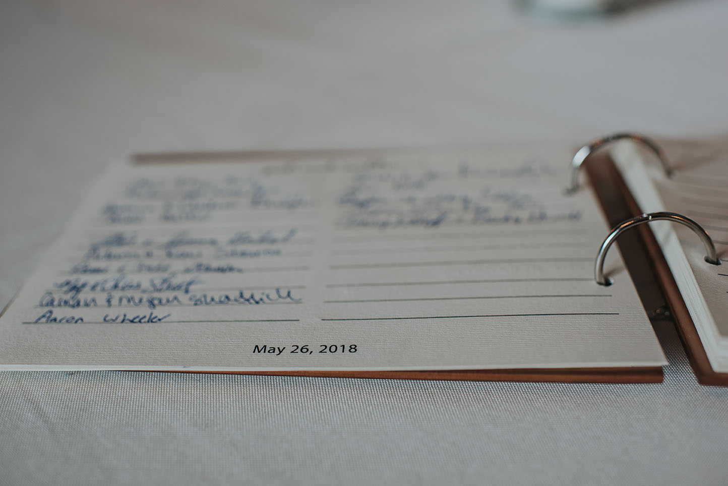 Simple White Guestbook with Blue Ink