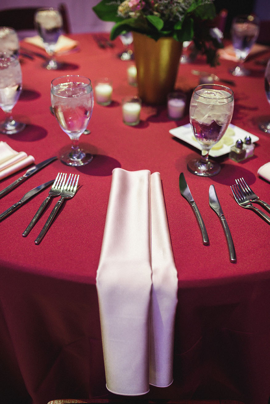 Burgundy Table Setting