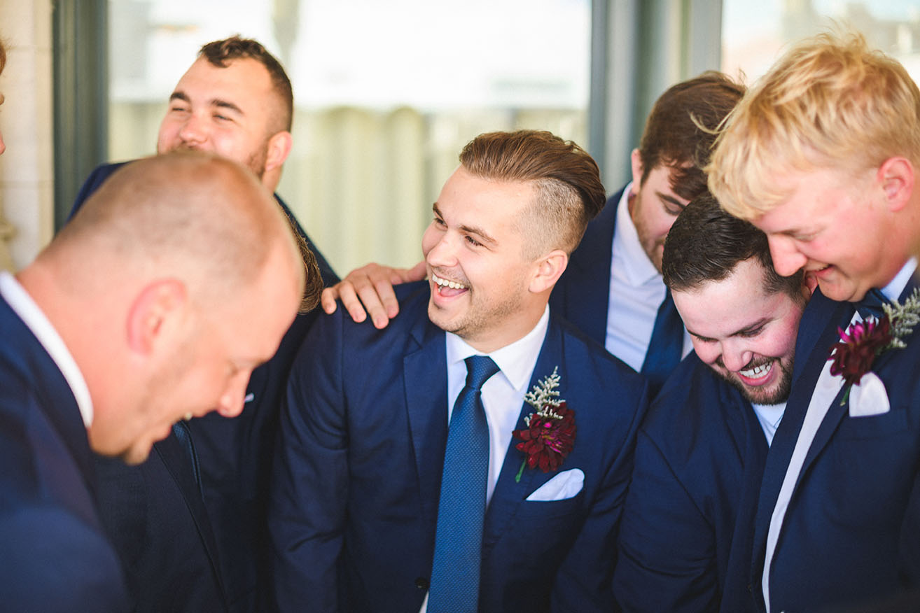 Jackson Laughing With Groomsmen