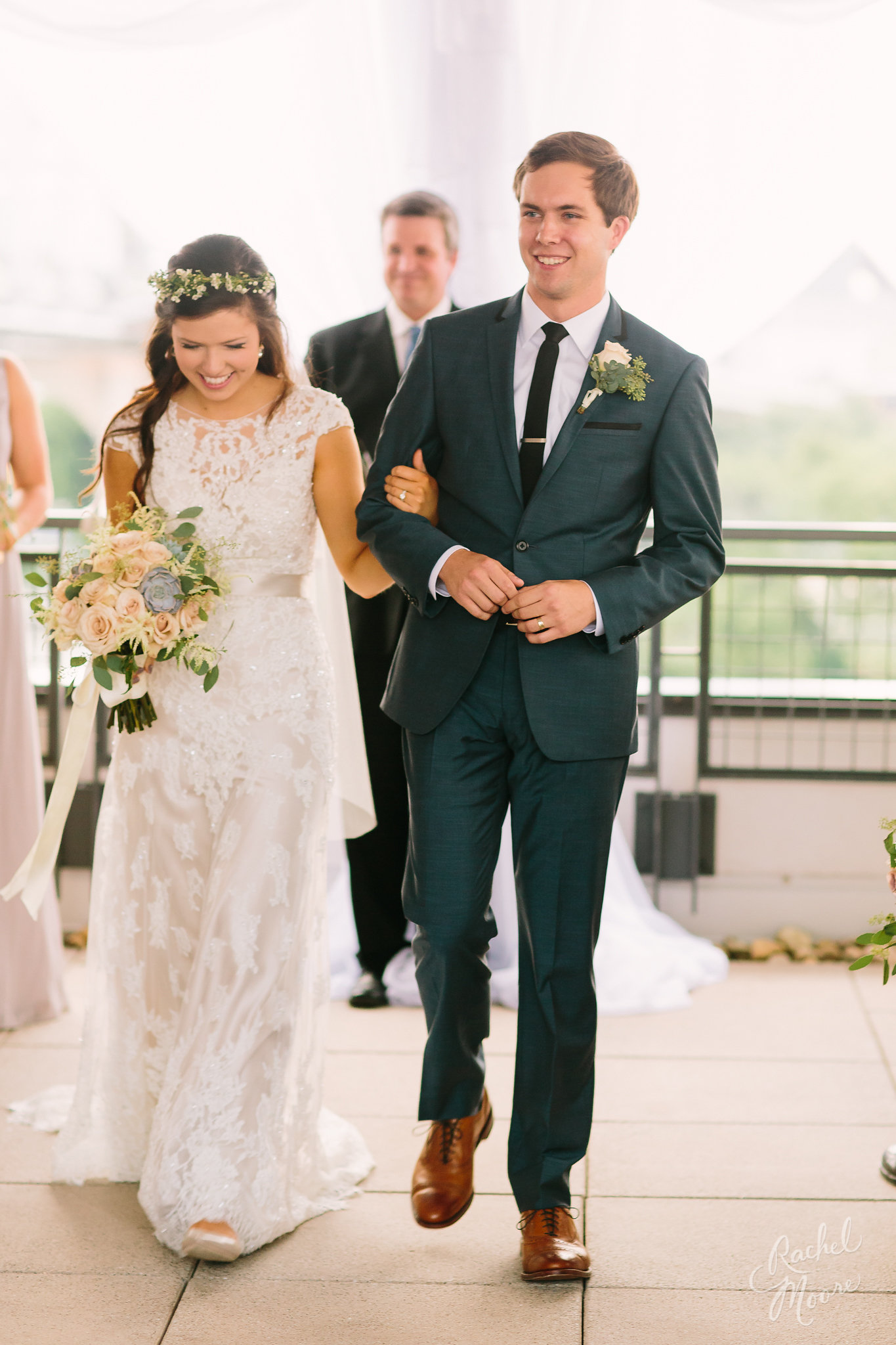 Allison and Alex Walking Down Aisle