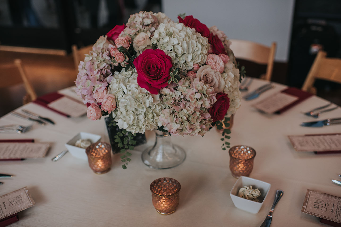 Blush Wedding Reception Flowers