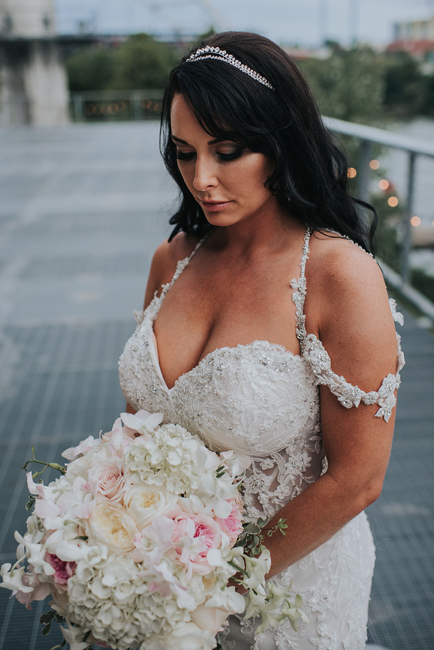 Ashley Holding Bridal Bouquet