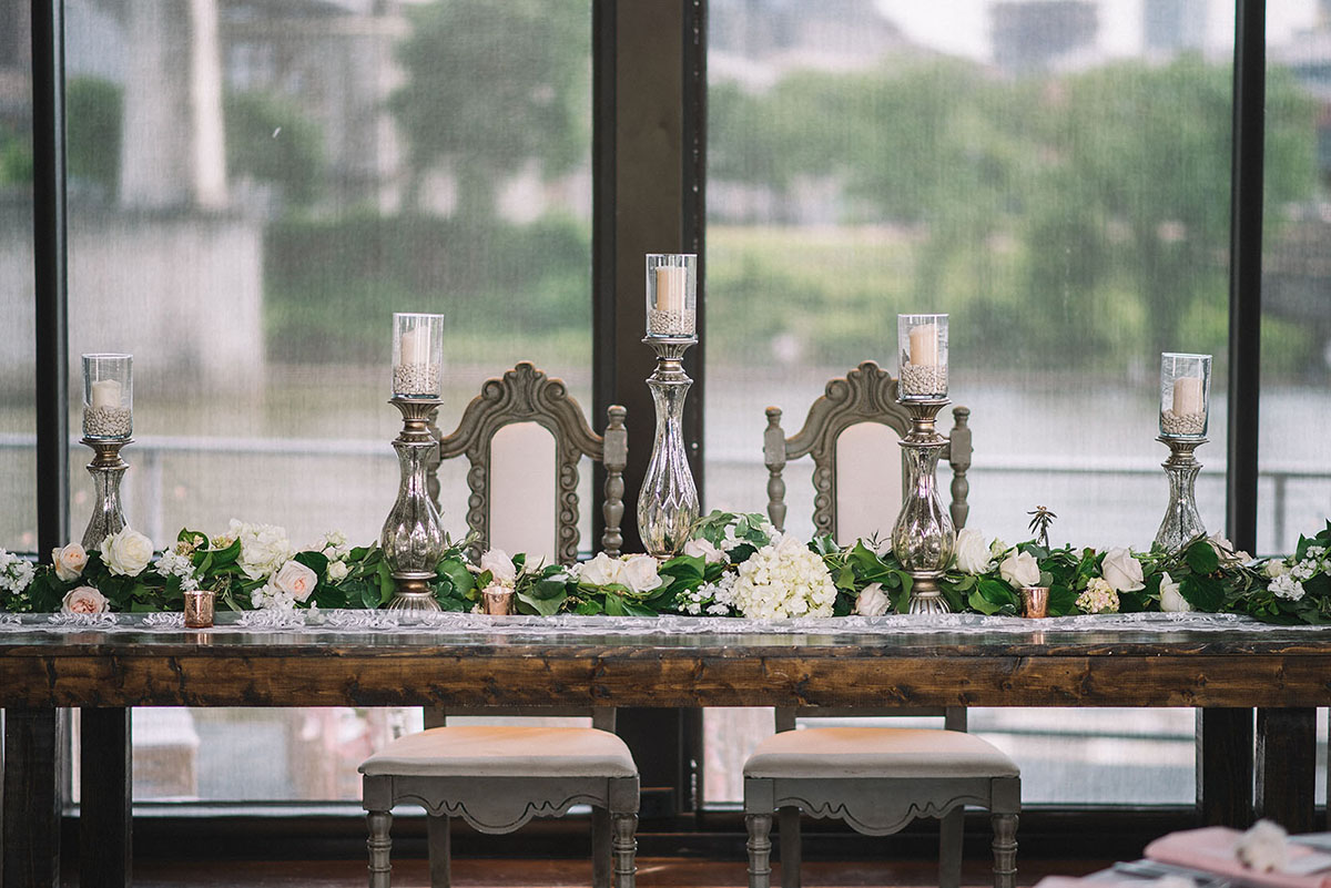 Vintage Wedding Reception Head Table