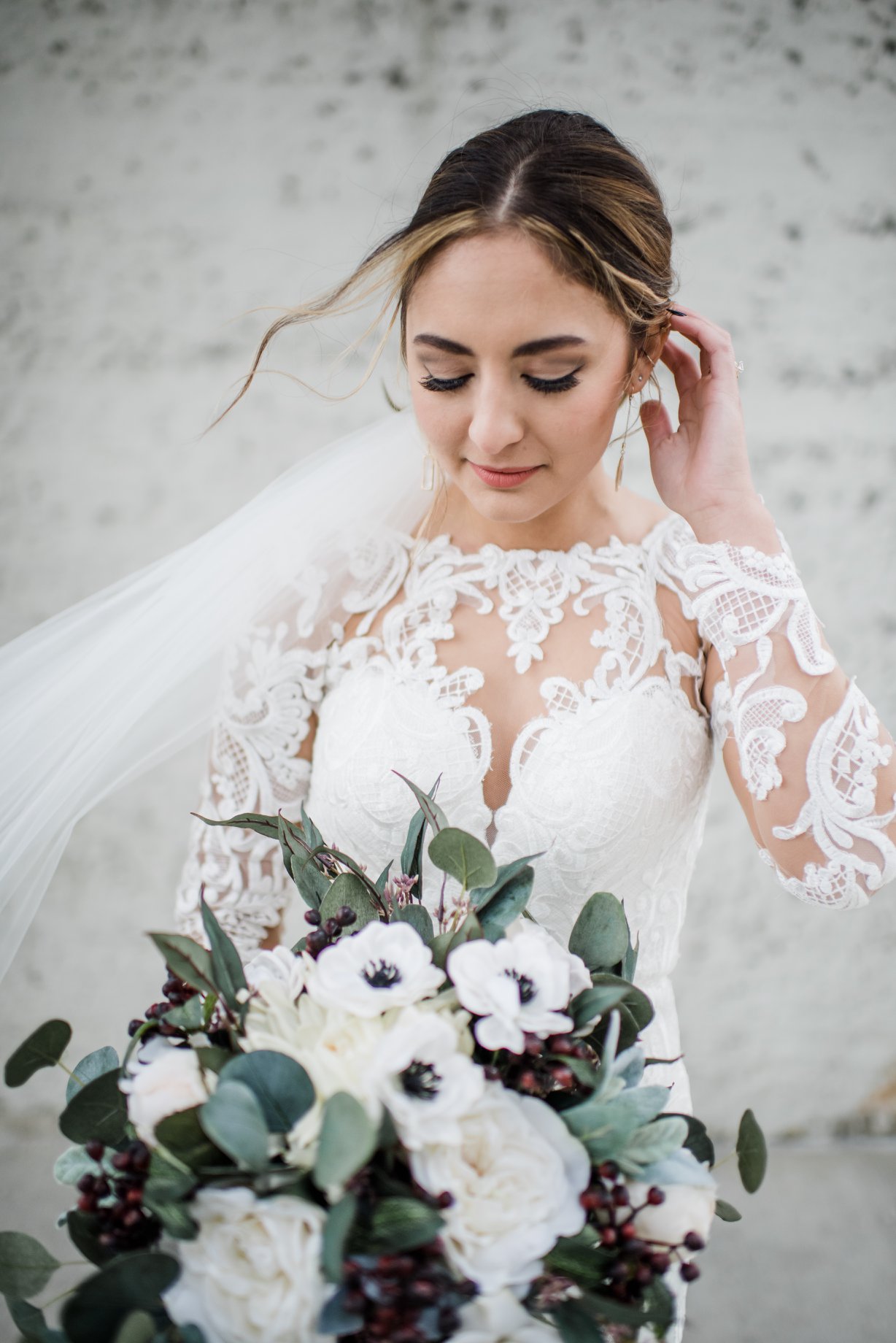 Fallyn Holding Bridal Bouquet