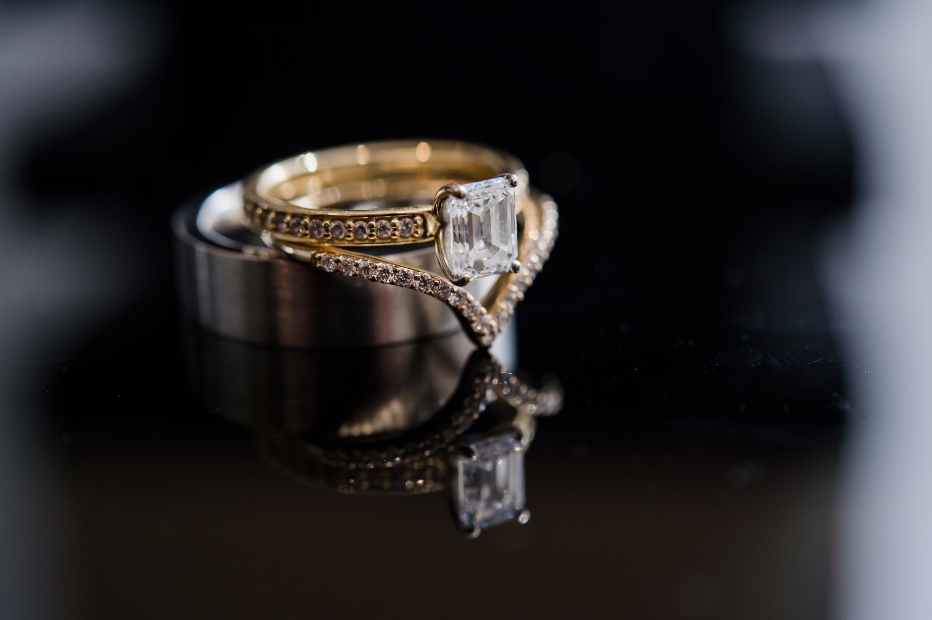 Gold Wedding Ring and Band