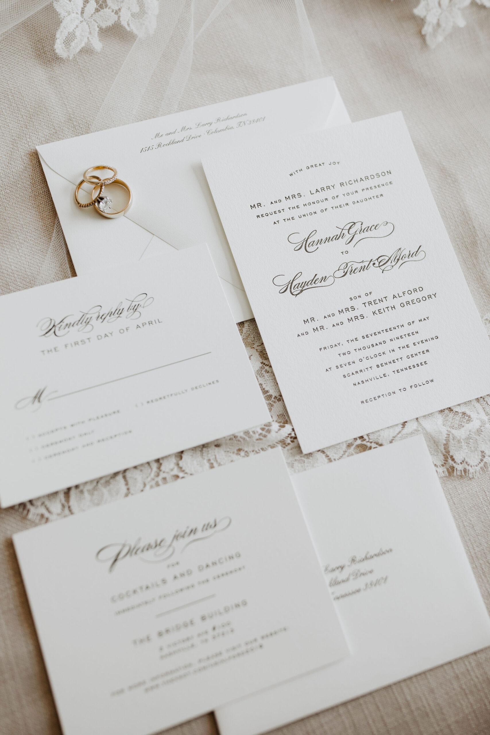 White Wedding Invitation Suite