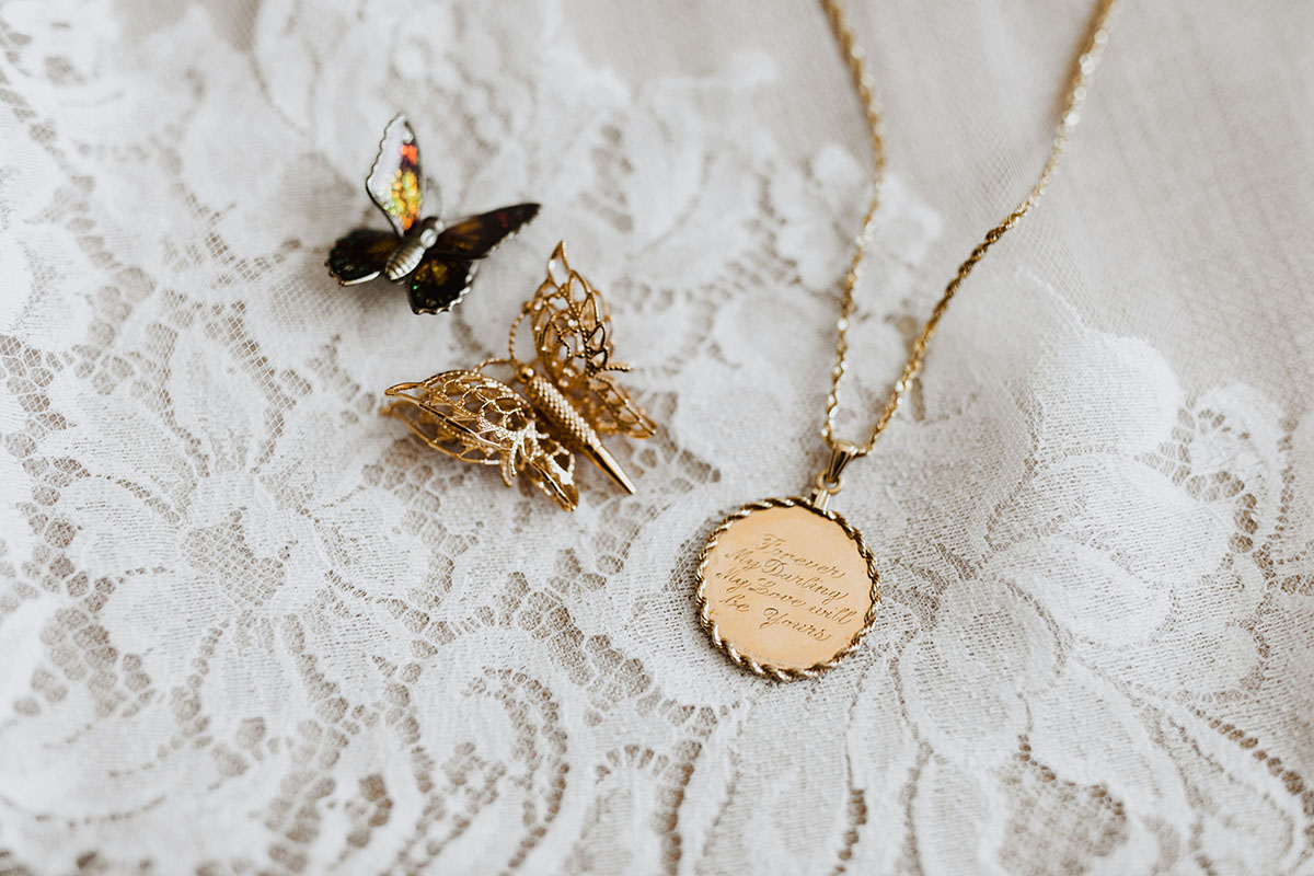 Hannah's Butterfly Hair Clips and Necklace