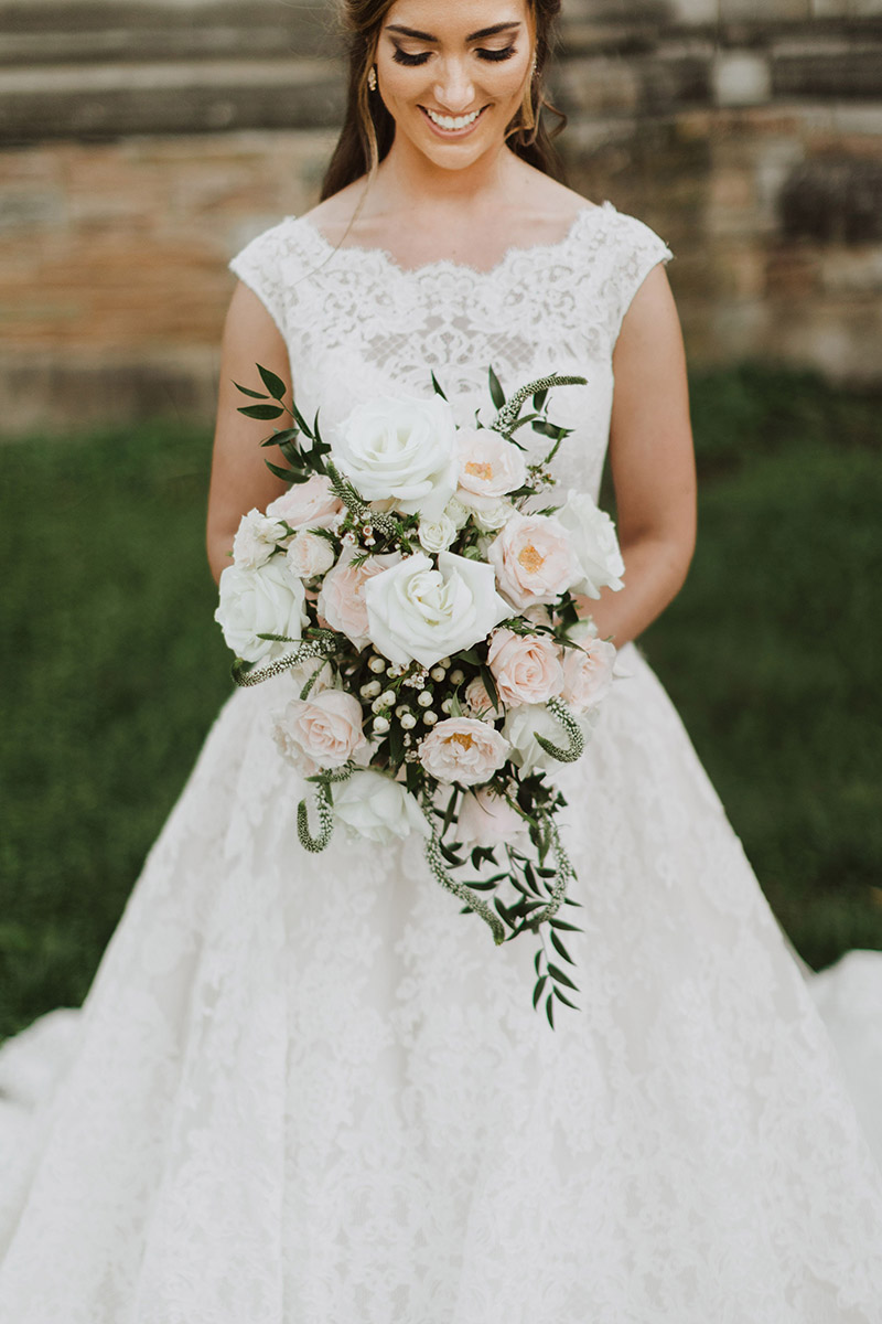 Hannah Holding Her Wedding Bouquet