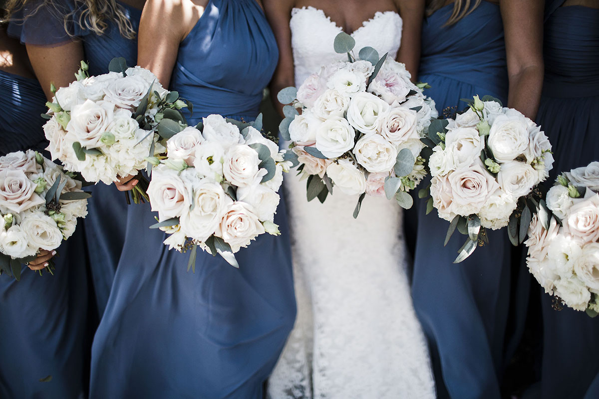 Jenna and Bridesmaid's Romantic Summer Wedding Bouquets