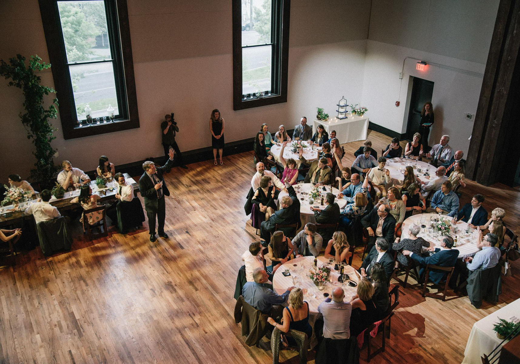 Guests Sitting at Wedding Reception