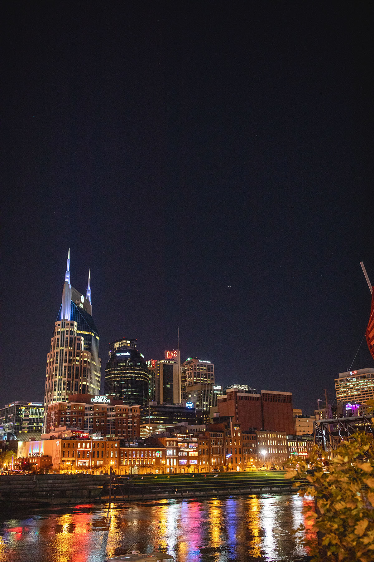 View of Nashville Skyline at Night