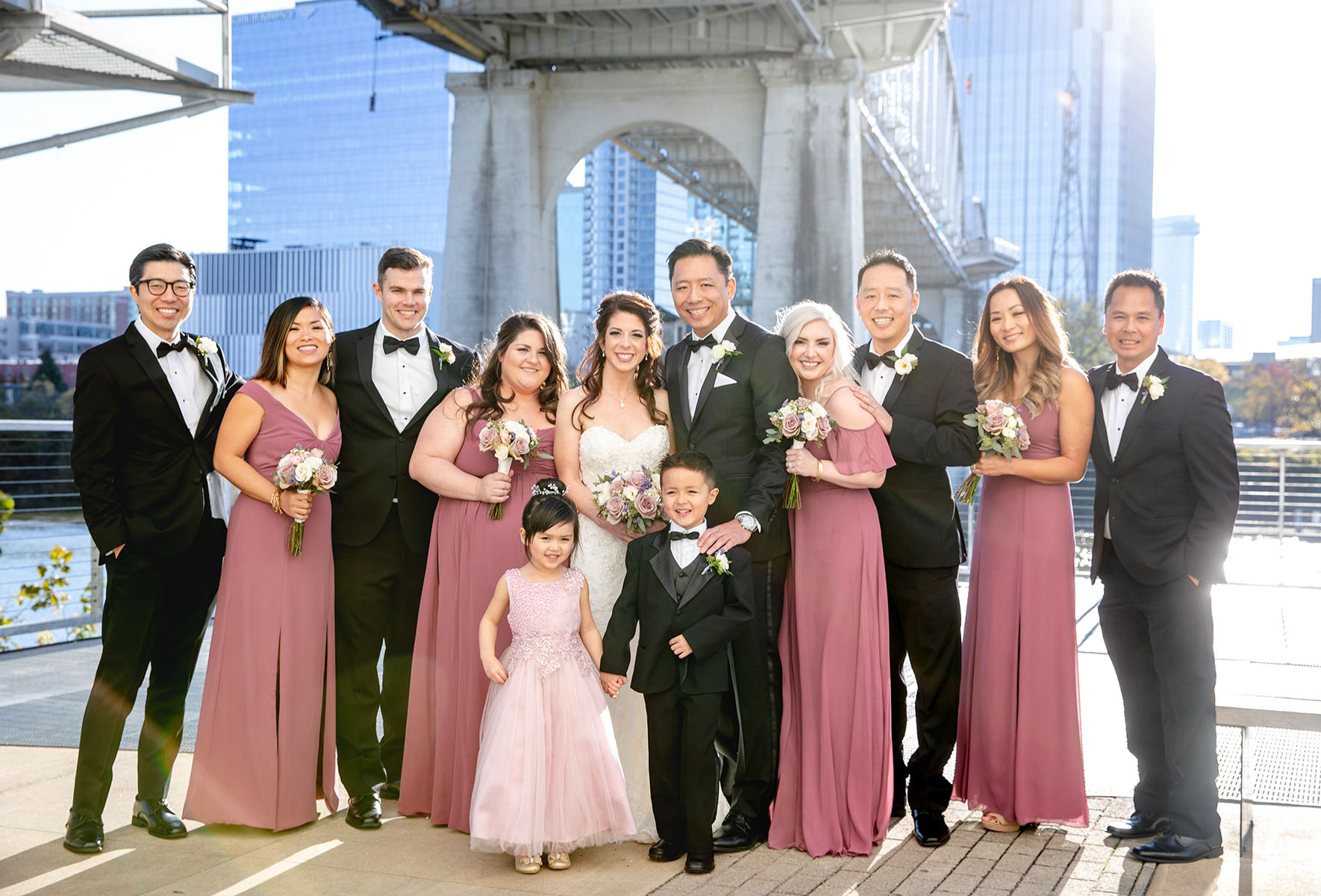 Kelly and Khanh's Mauve Fall Wedding Party