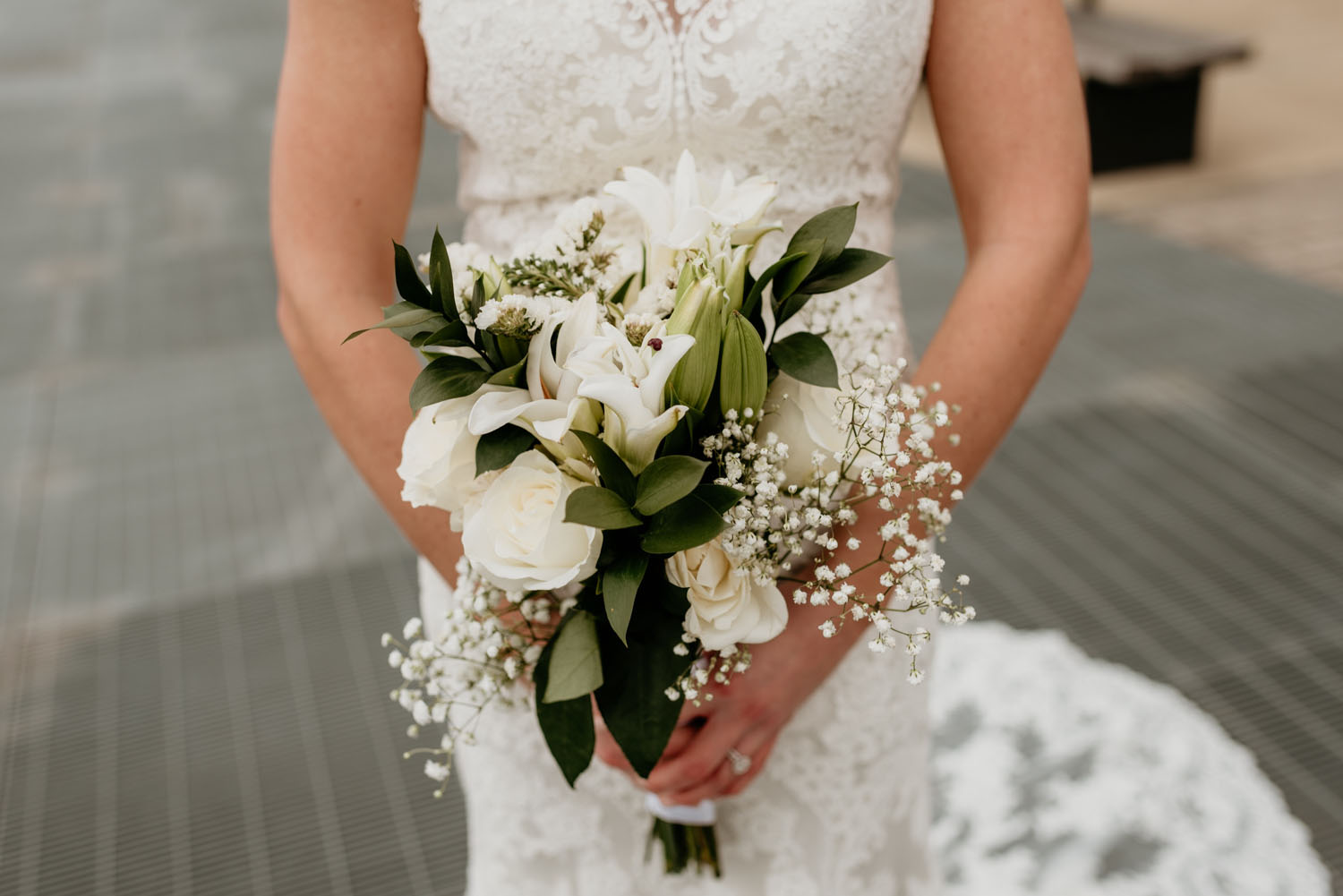 Laura Holding Bridal Bouquet