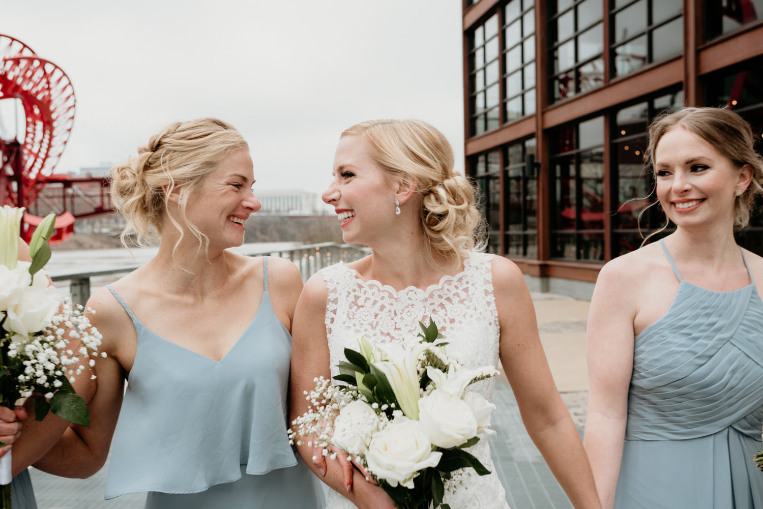 Laura Laughing with Bridesmaid