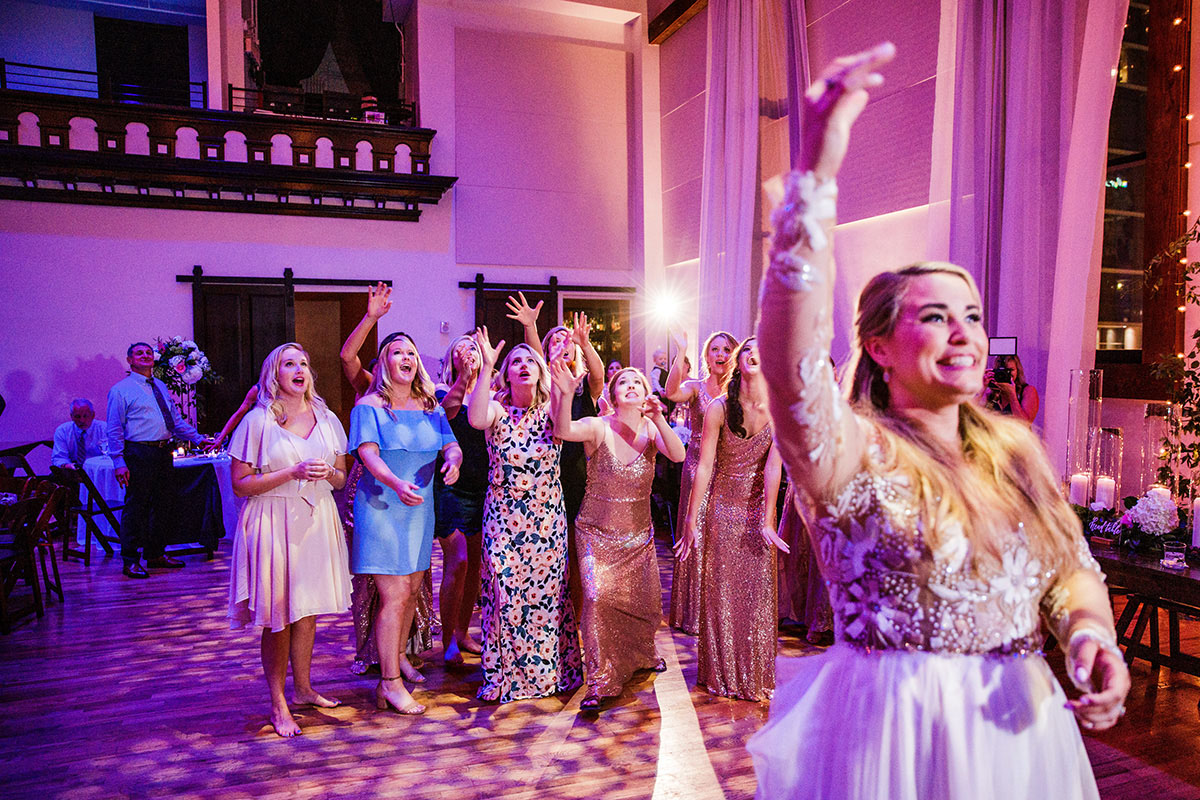 Lizzy Tossing Her Bouquet