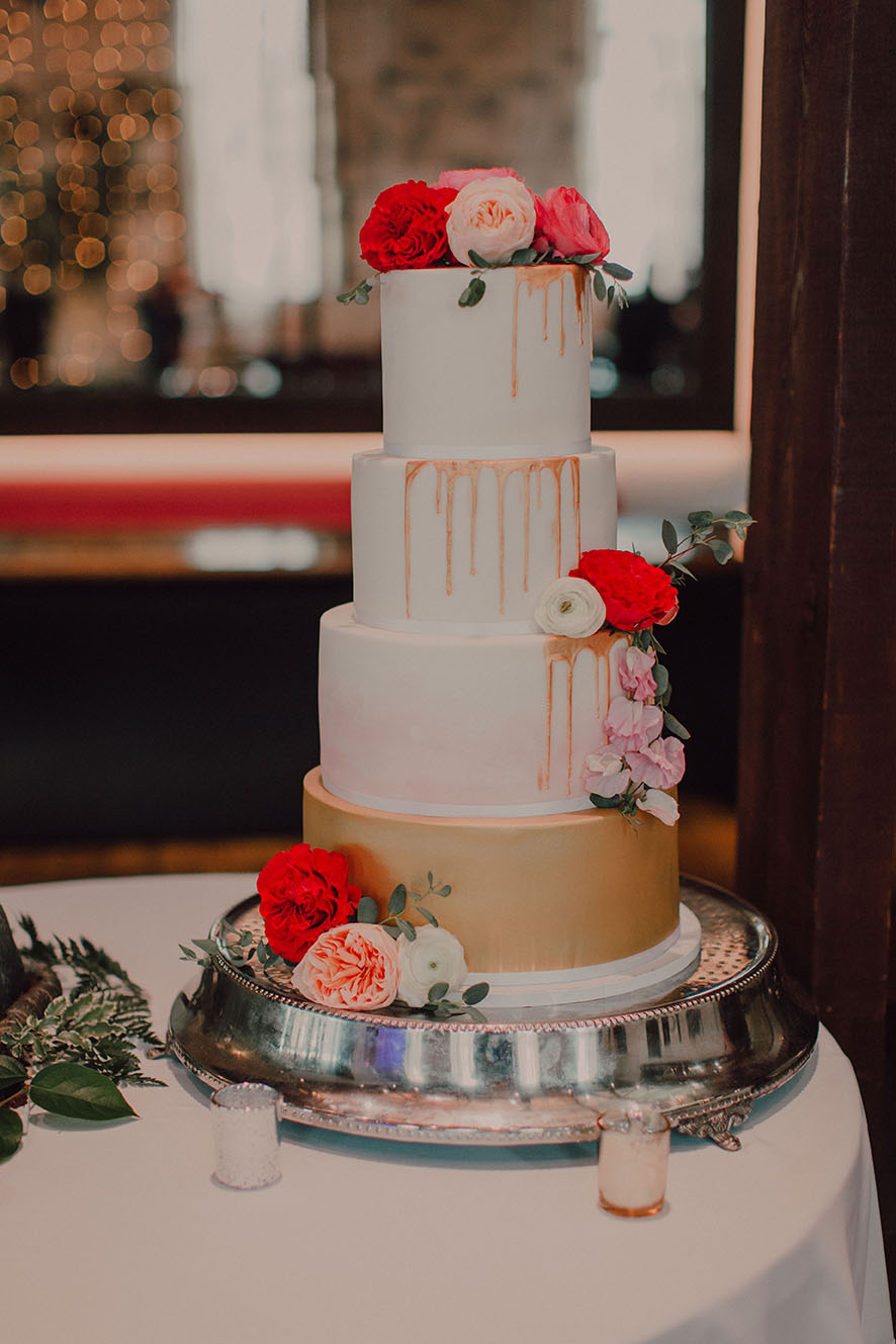 Tiered Wedding Drip Cake