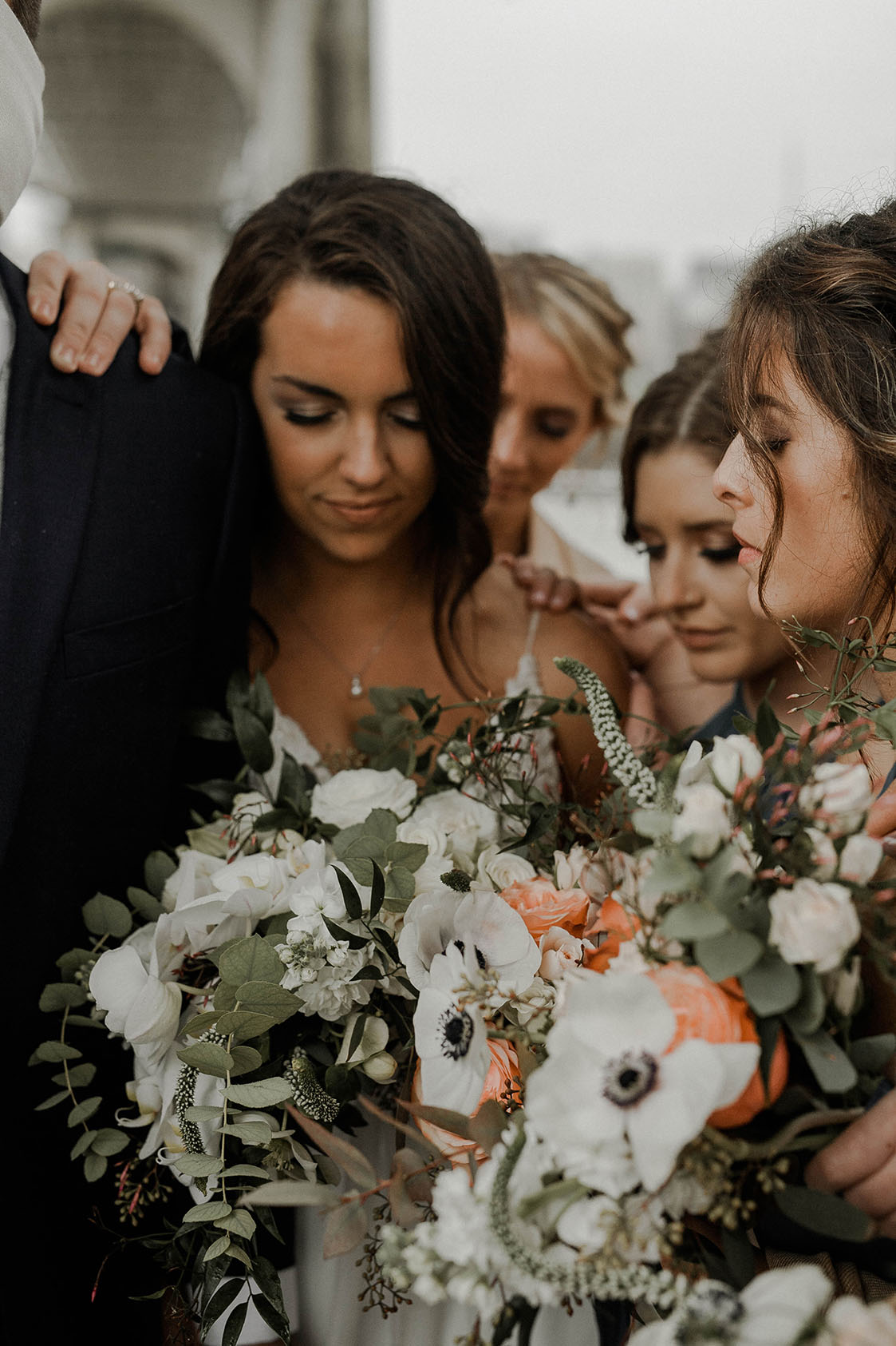 Megan and Bridesmaids Praying