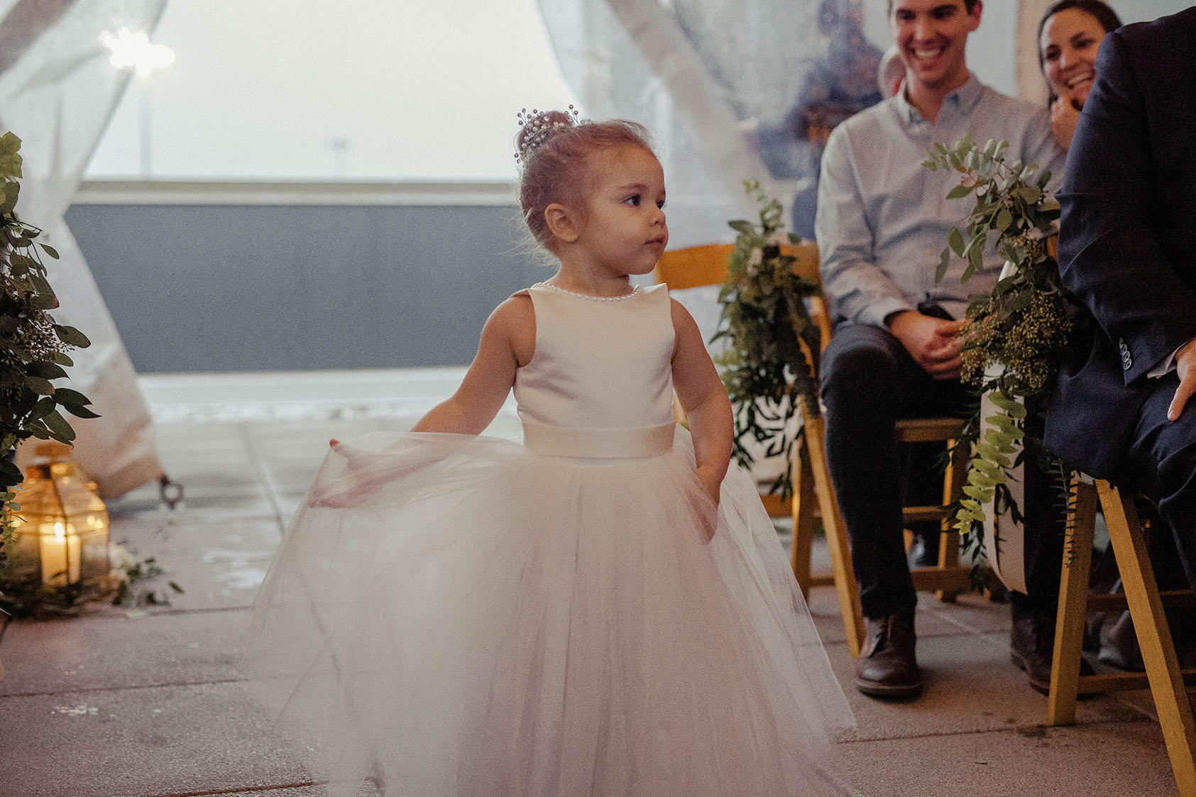 Flower Girl Walking Down Aisle