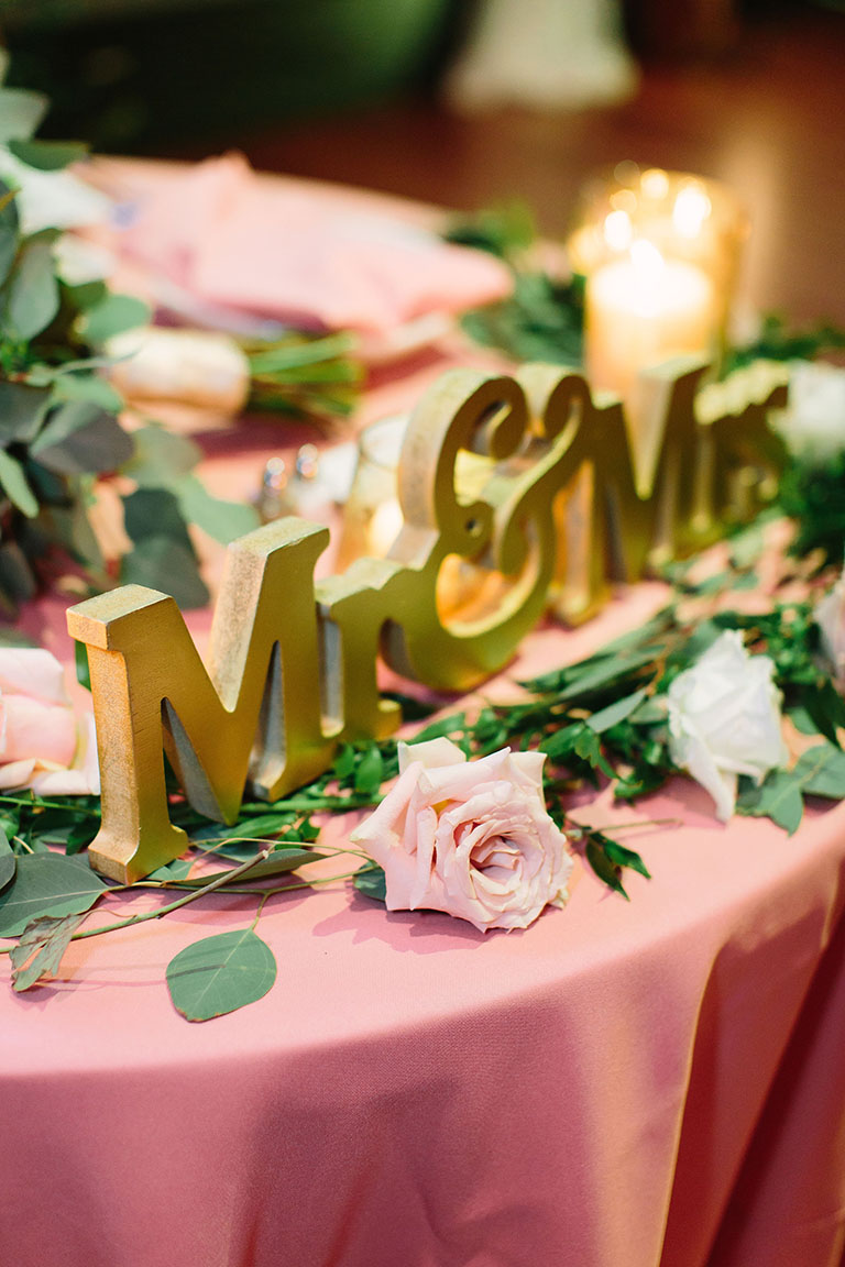 Mr and Mrs Gold Wooden Sign