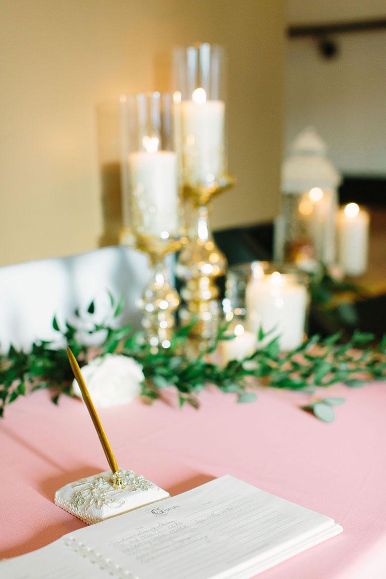 Romantic Wedding Guestbook Table