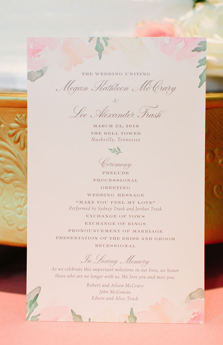 Romantic Wedding Ceremony Program