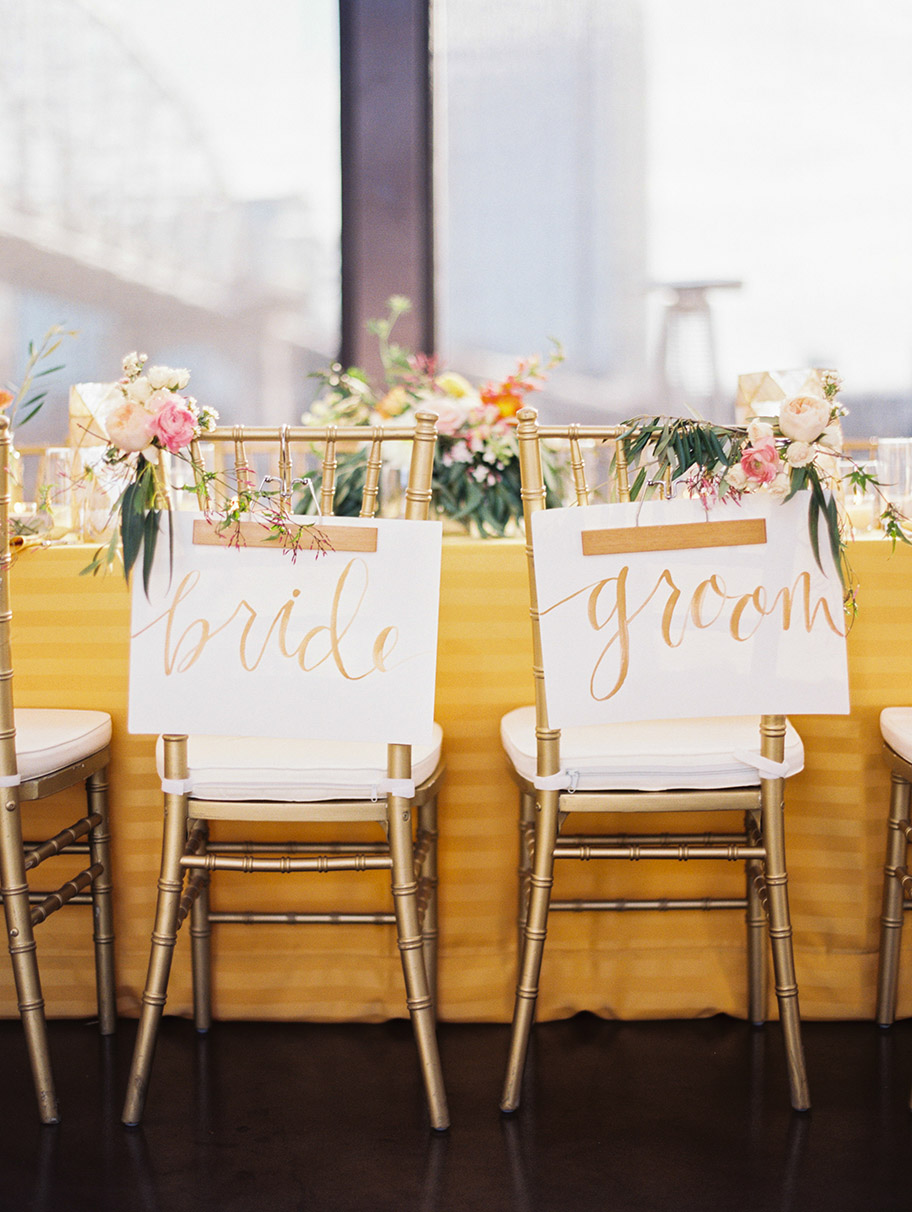 Bride and Groom Chair Signs