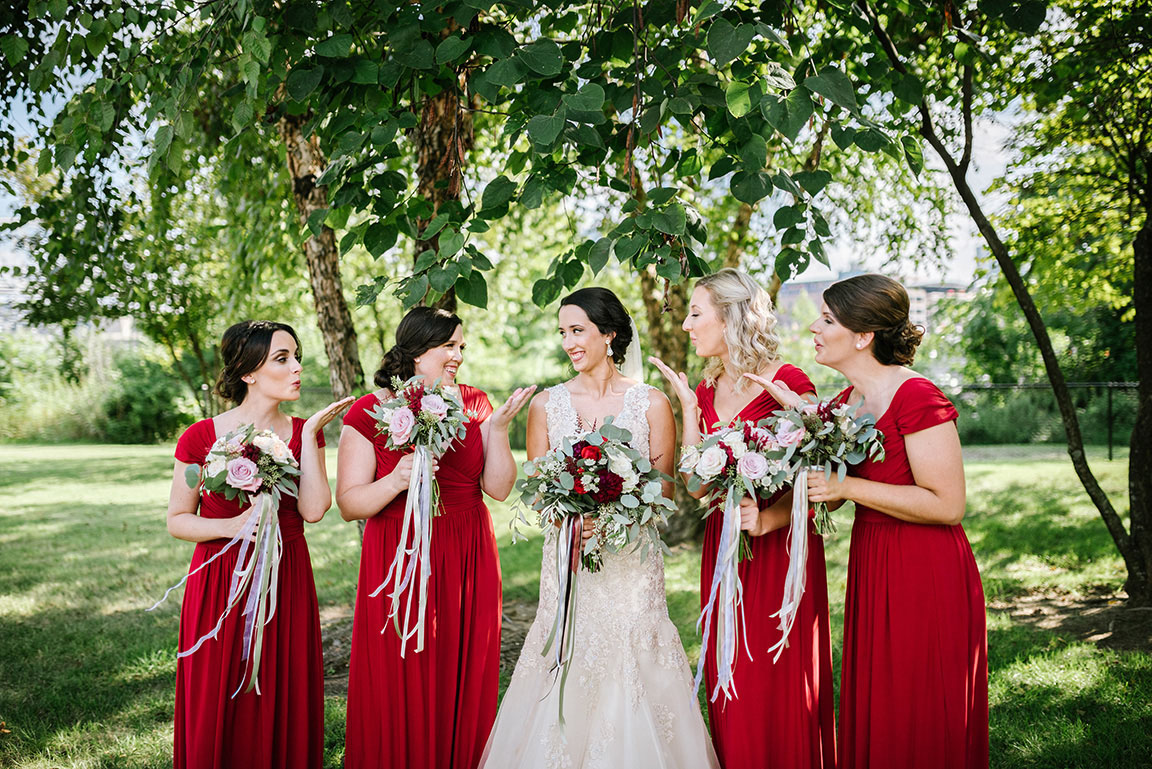 Rachel with Bridesmaids