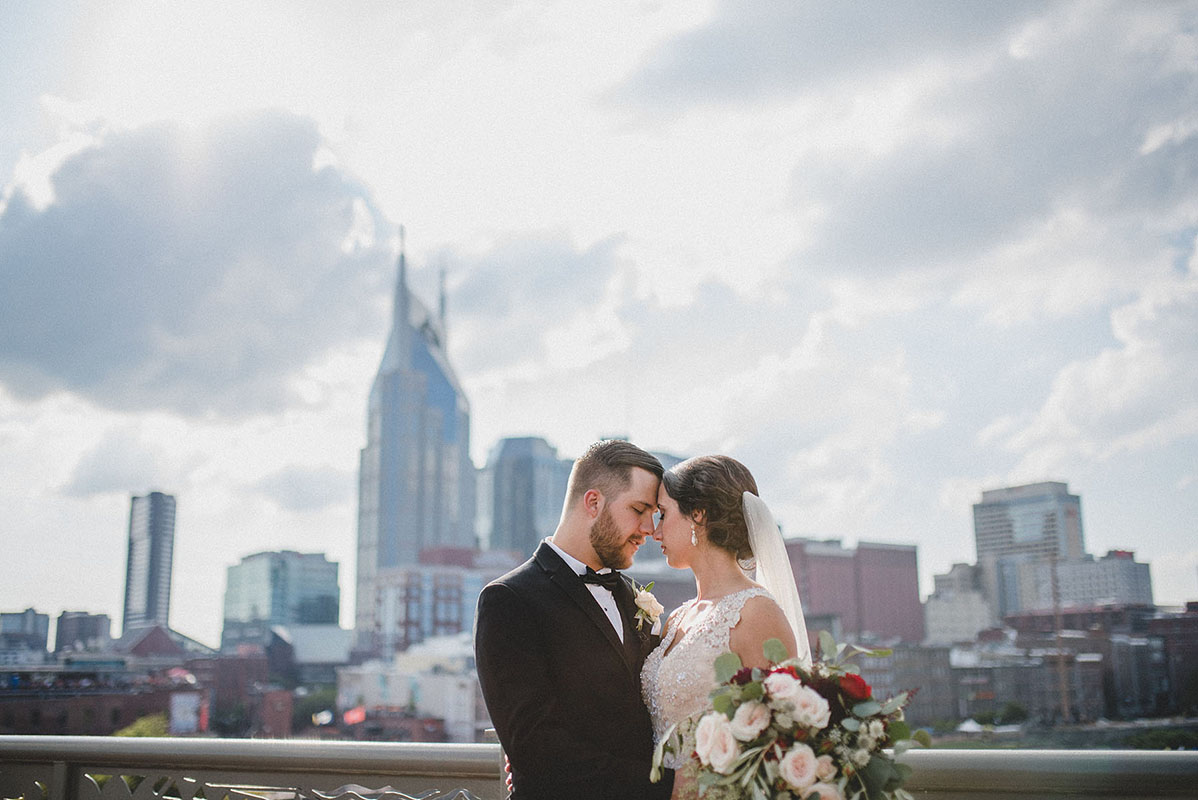 Rachel and Nick Overlooking Nashville Skyline