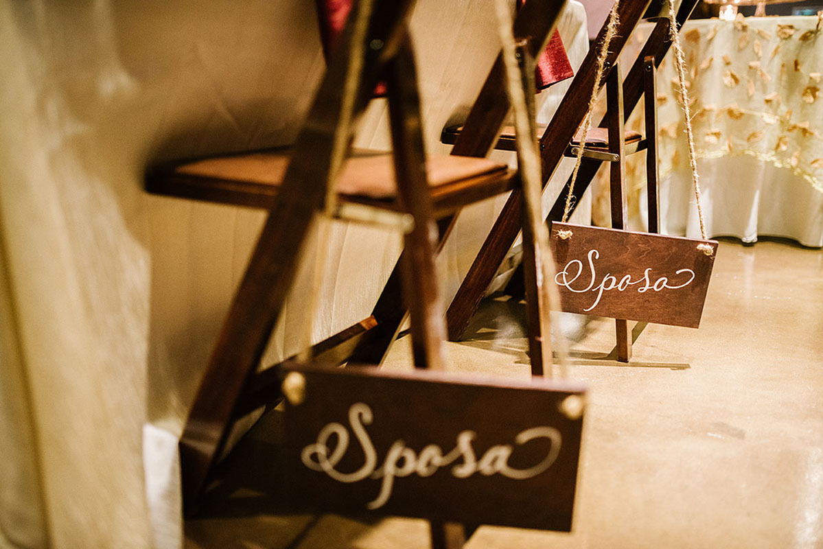 Italian-inspired Wedding Chair Signs