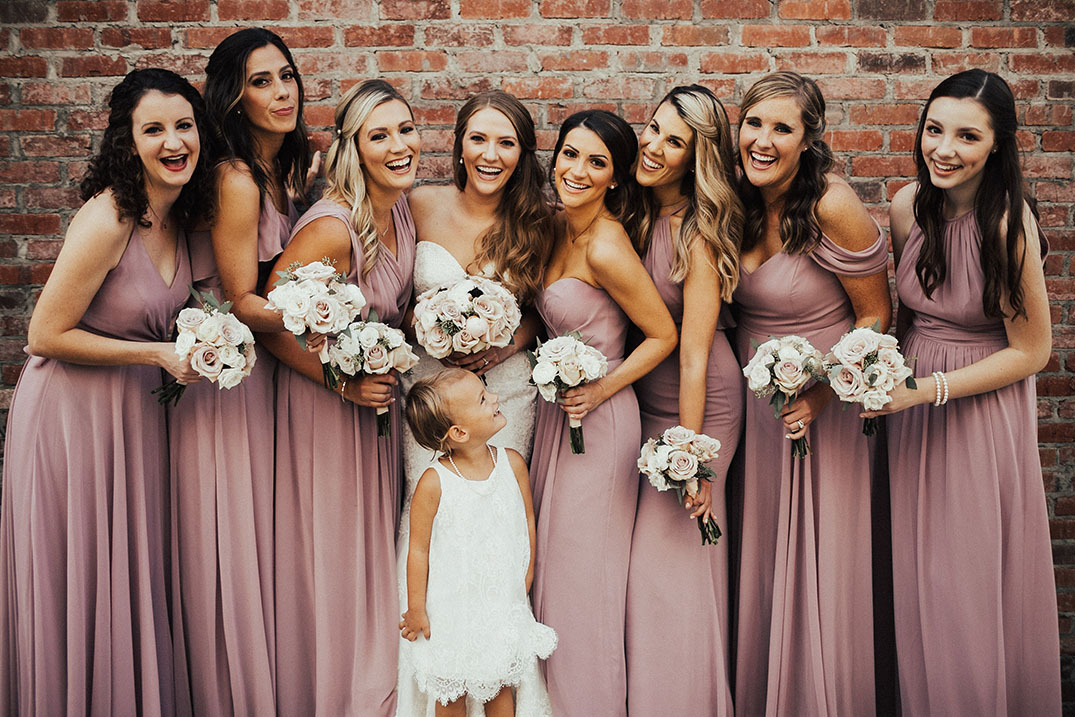 Rebecca with her Bridesmaids