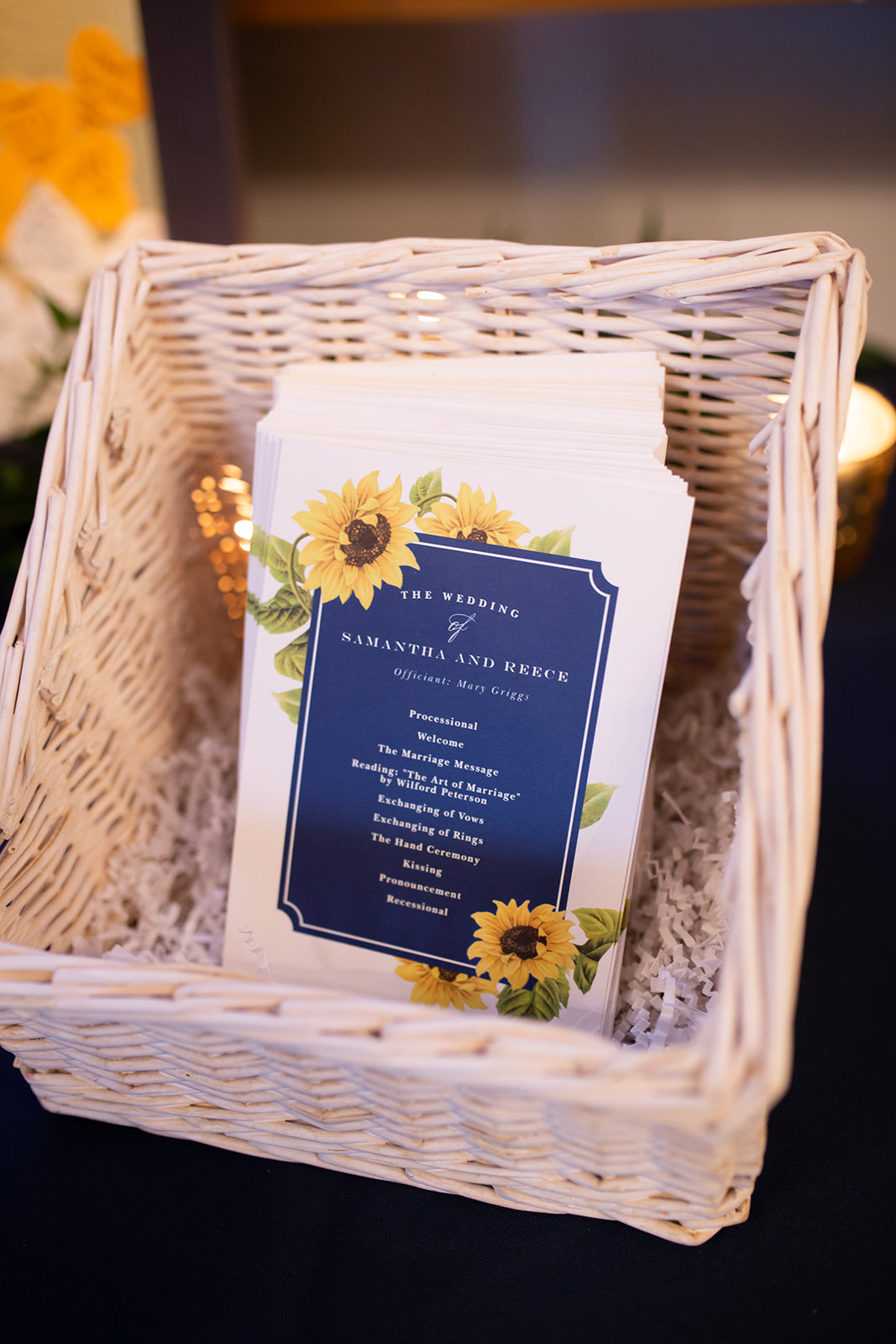 Sunflower Wedding Ceremony Programs