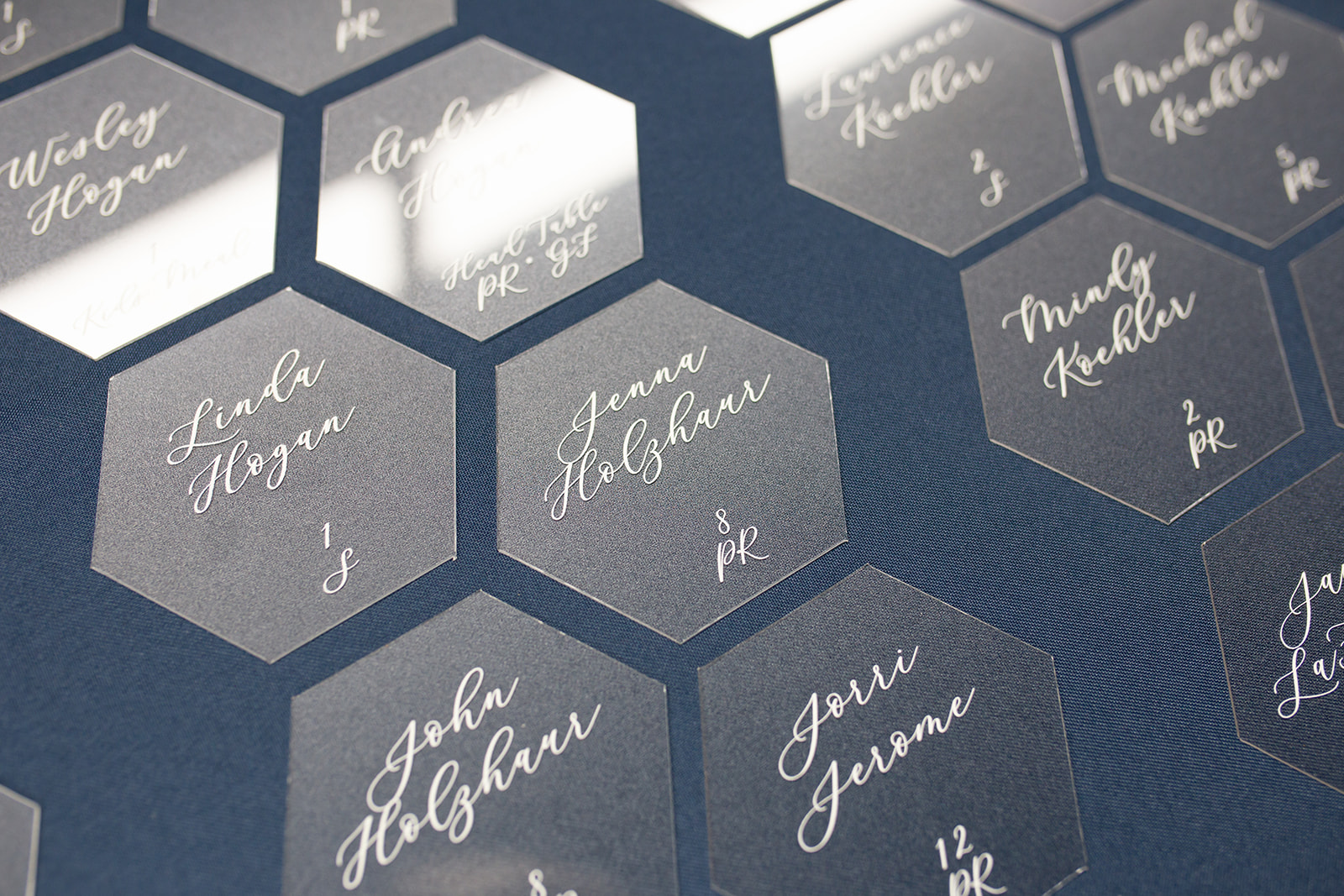 Lucite Honeycomb Escort Cards