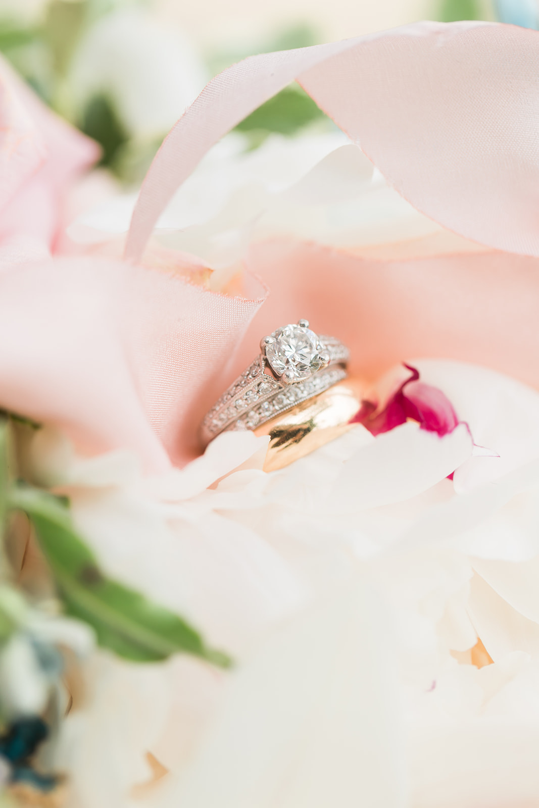 Wedding Rings in Spring Flowers