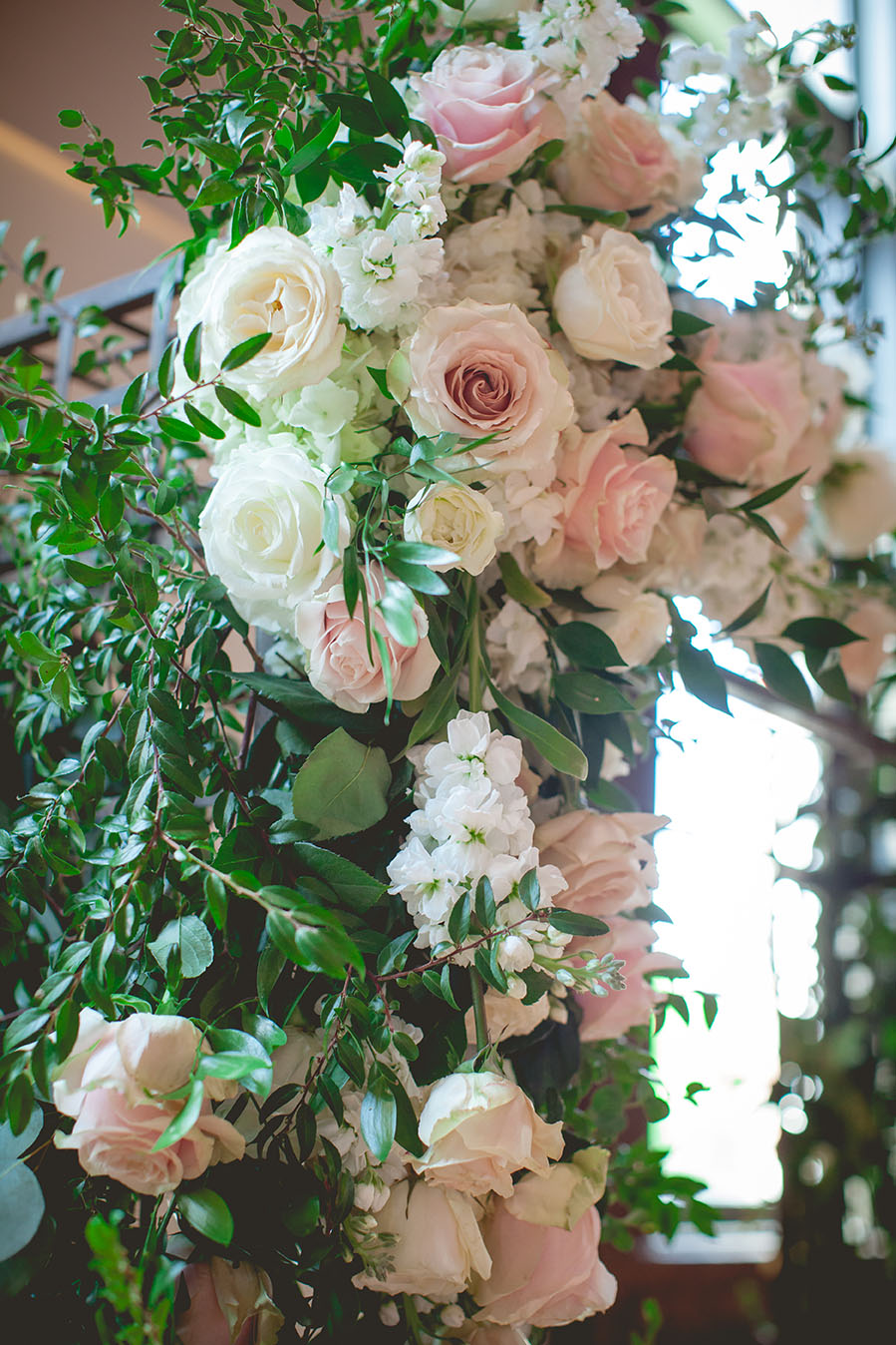 Romantic Spring Wedding Ceremony Floral Arbor Detail