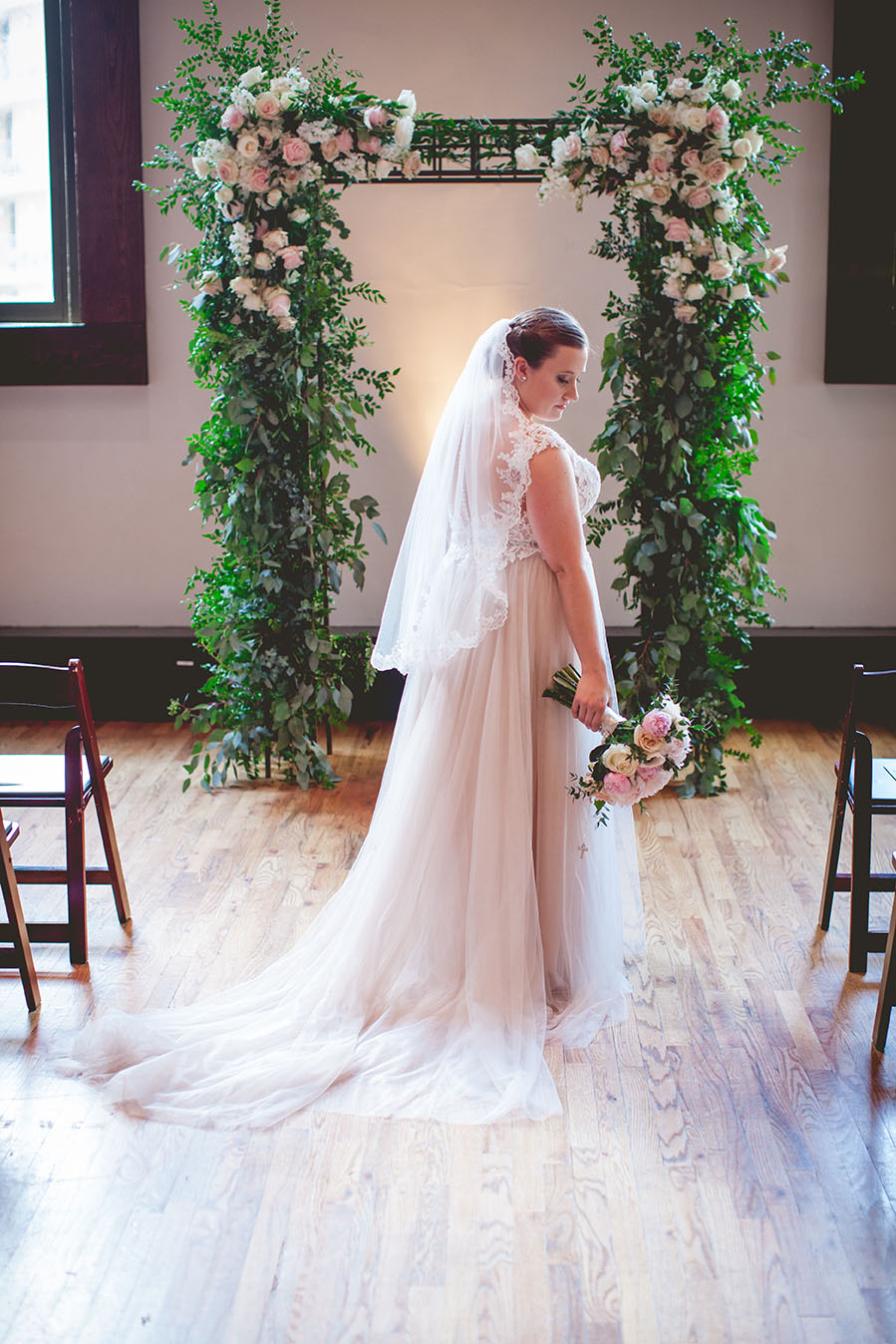 Romantic Spring Wedding Ceremony Altar