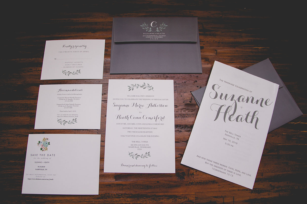 Romantic Spring Wedding Invitation Suite